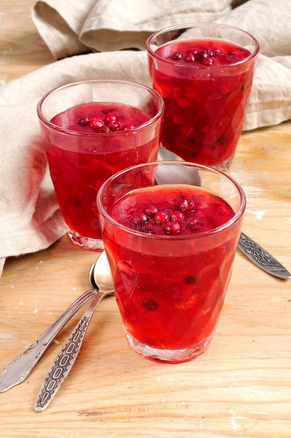 Berry Jelly with Cranberries and Strawberries Stock Photo - Image of ...