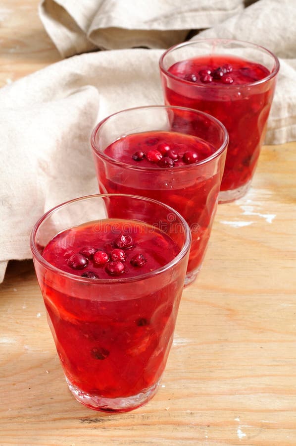 Berry Jelly With Cranberries And Strawberries Stock Photo - Image of ...