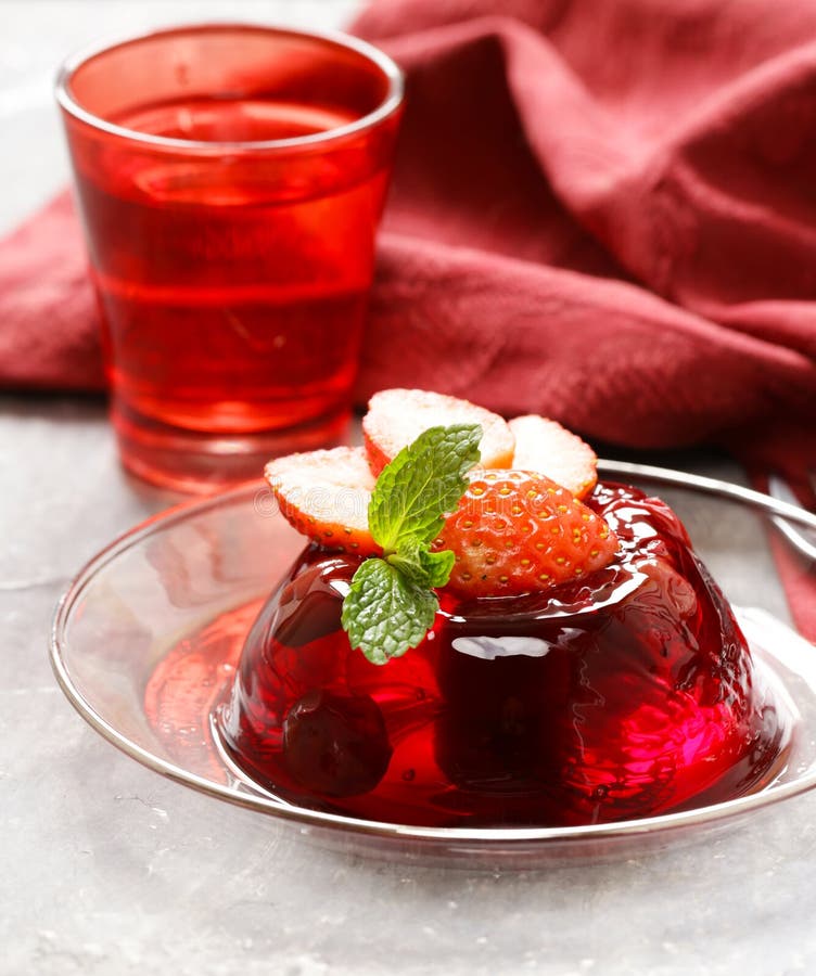 Berry Jelly with Fresh Fruits Summer Dessert Stock Photo Image of