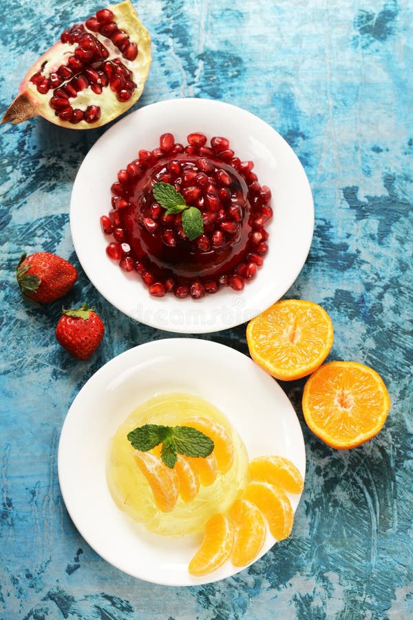 Berry Jelly with Fresh Fruits Summer Dessert Stock Photo Image of