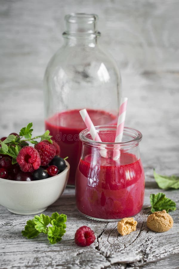 Berry smoothies and biscuits - healthy snack royalty free stock image Berry smoothies and biscuits - healthy snack royalty free stock image