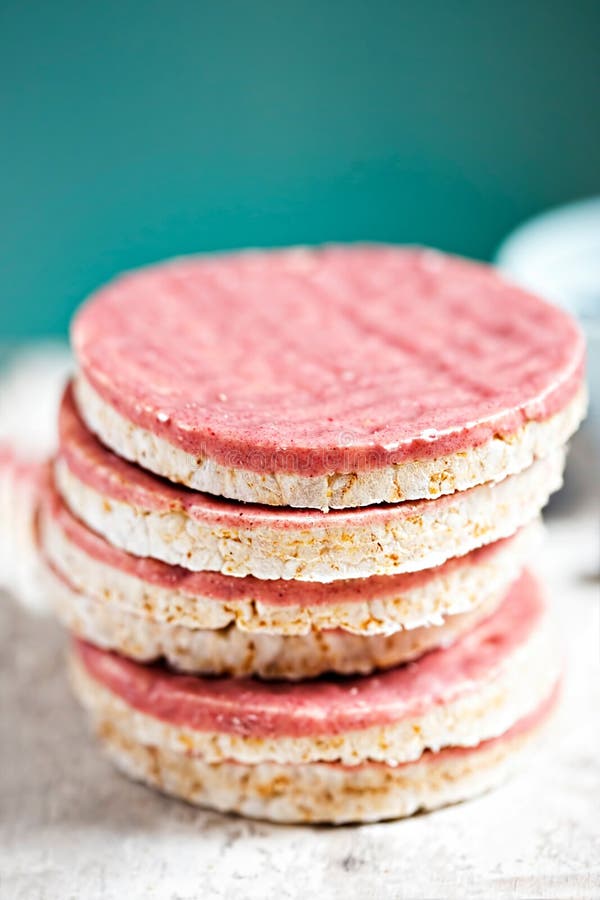 Berry Yoghurt Coated Rice Cake Stock Image Image of dietary, berry