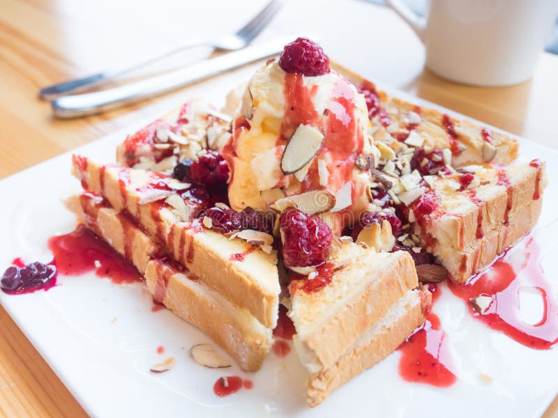 Berry yogurt toast stock image. Image of french, toast 57432711