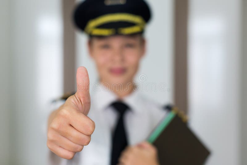Berufspilotinporträt stockbild Berufspilotinporträt stockbild