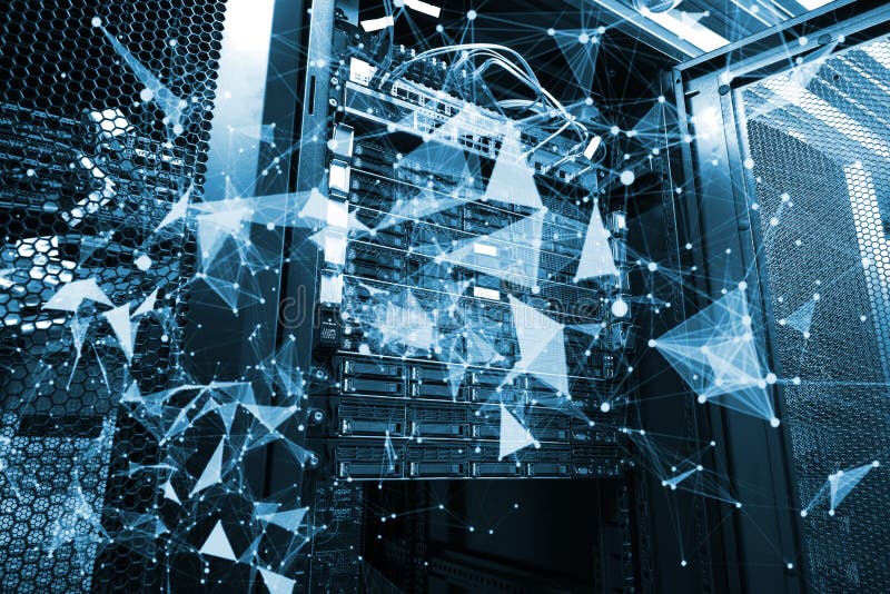 Beräknande databasdesign för moln med tolkningen för plexussamkopiering 3d royaltyfri foto Beräknande databasdesign för moln med tolkningen för plexussamkopiering 3d royaltyfri foto