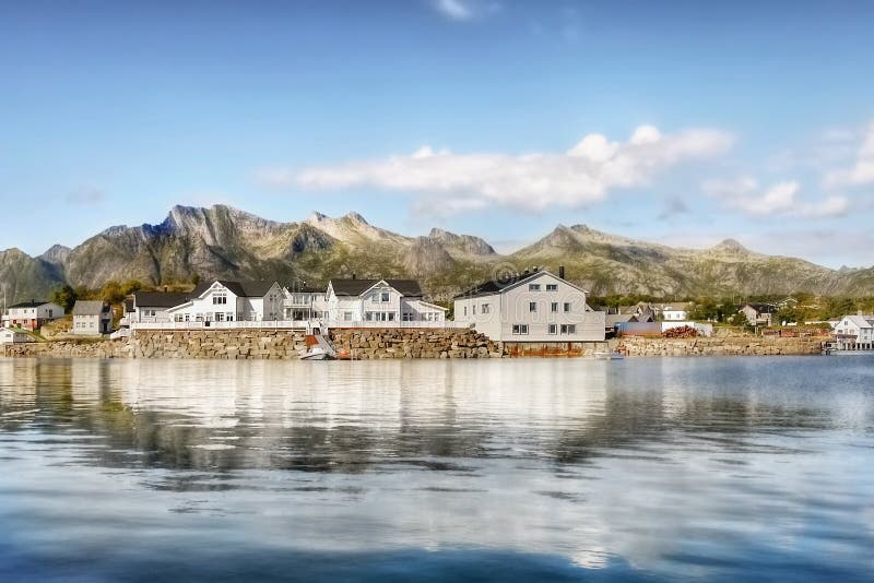Berömda Lofoten, Norge landskap, Nordland royaltyfria bilder Berömda Lofoten, Norge landskap, Nordland royaltyfria bilder