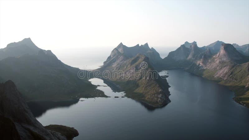 Berühmte Ansicht unweit von Reinebringen Lofoten-Inseln