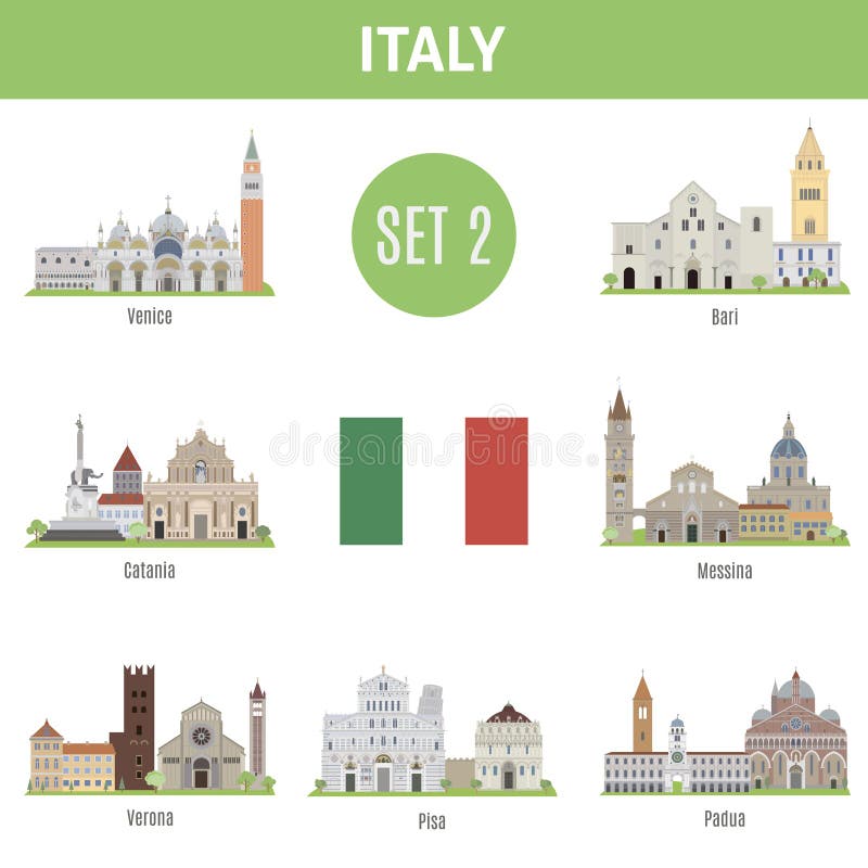 Berühmte Platz-Italien-Städte Set 2 lizenzfreie abbildung Berühmte Platz-Italien-Städte Set 2 lizenzfreie abbildung