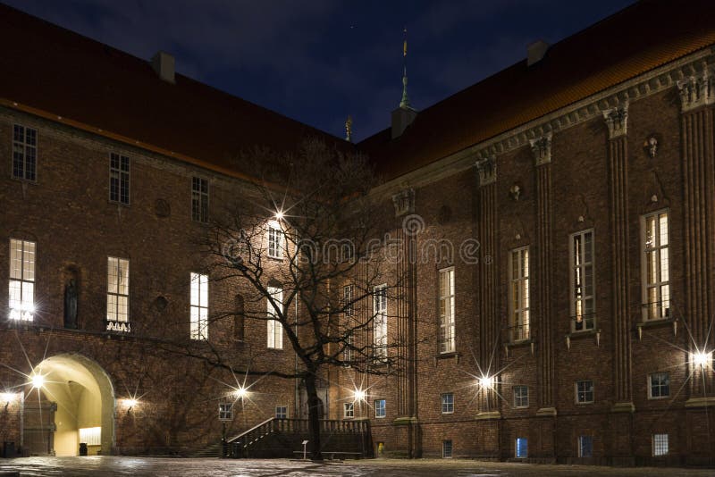 Berühmter Markstein, in dem das Nobel-Bankett jedes Jahr Dec stockfoto Berühmter Markstein, in dem das Nobel-Bankett jedes Jahr Dec stockfoto