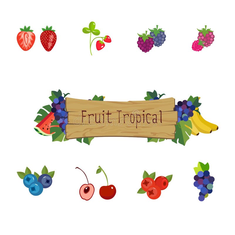 Bes en fruitachtergrond met fruitig samengesteld kader stock illustratie Bes en fruitachtergrond met fruitig samengesteld kader stock illustratie