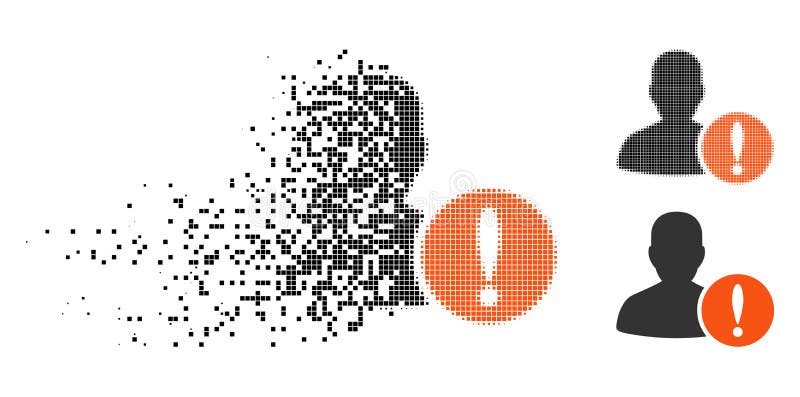 Beschadigd Halftone Geduldig het Probleempictogram van Pixelated vector illustratie