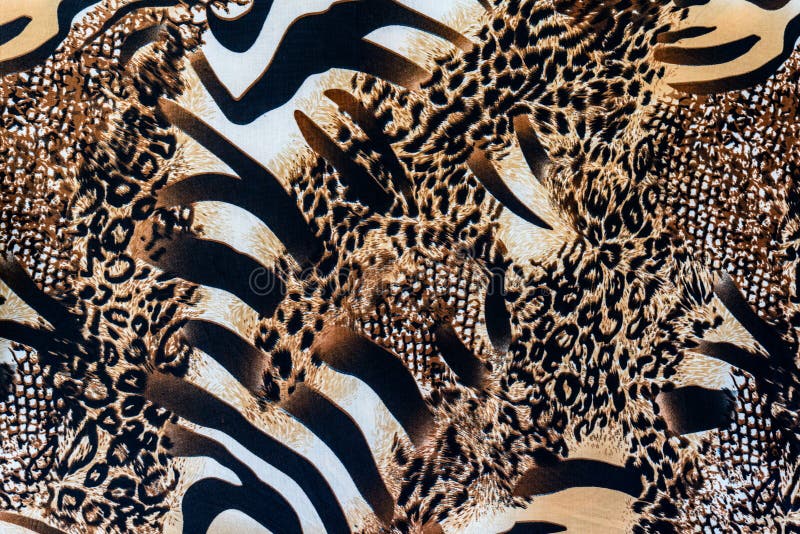 Beschaffenheit des Druckgewebes streifte Zebra und Leoparden lizenzfreies stockfoto