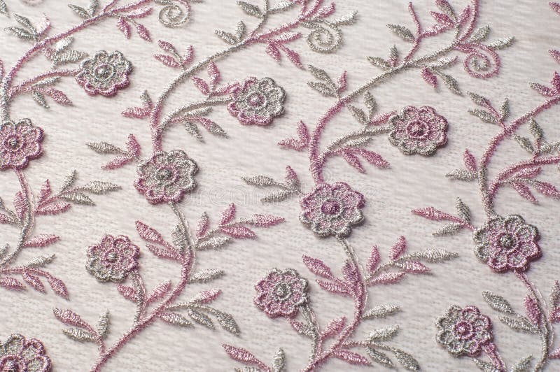 Beschaffenheit, Hintergrund, Muster Rosa Spitze verziert mit Blumen O stockfotos Beschaffenheit, Hintergrund, Muster Rosa Spitze verziert mit Blumen O stockfotos