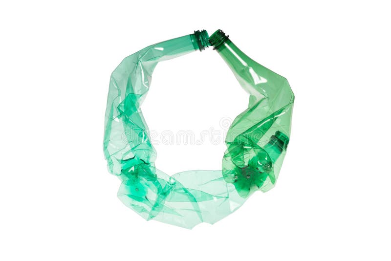 Beschriften Sie O, das von der Plastikflasche auf lokalisiertem weißem Hintergrund gemacht wird stockbilder
