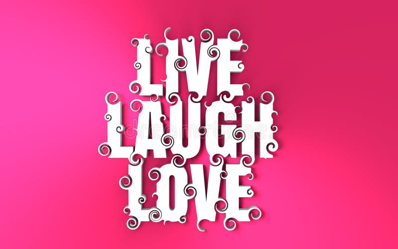Beschriftungsillustration mit Live Laugh Love-Text lizenzfreie abbildung Beschriftungsillustration mit Live Laugh Love-Text lizenzfreie abbildung