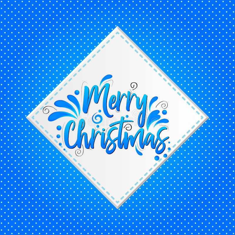 Beschriftungsvektorillustration der frohen Weihnachten auf whita Fahne mit blauem Hintergrund vektor abbildung Beschriftungsvektorillustration der frohen Weihnachten auf whita Fahne mit blauem Hintergrund vektor abbildung