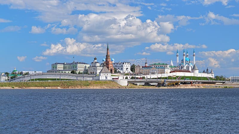 Beskåda av Kazanen Kremlin, republiken av Tatarstan, Ryssland fotografering för bildbyråer Beskåda av Kazanen Kremlin, republiken av Tatarstan, Ryssland fotografering för bildbyråer