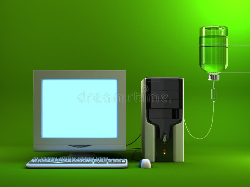 Besmette computer vector illustratie Besmette computer vector illustratie