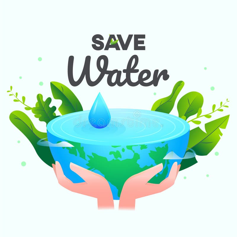 Water Met Handmatige Hulp Bij De Vector Van Het Wereldgrafisch Ontwerp Vector Illustratie - Illustration of pictogram, behoud: 212764020