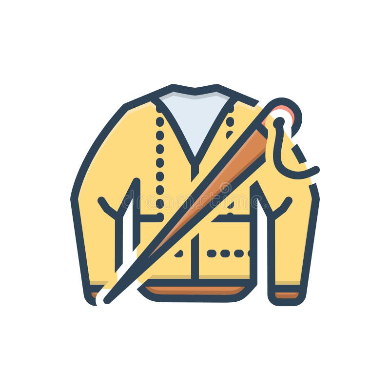 Color illustration icon for Bespoke, fashion and clothe stock illustration