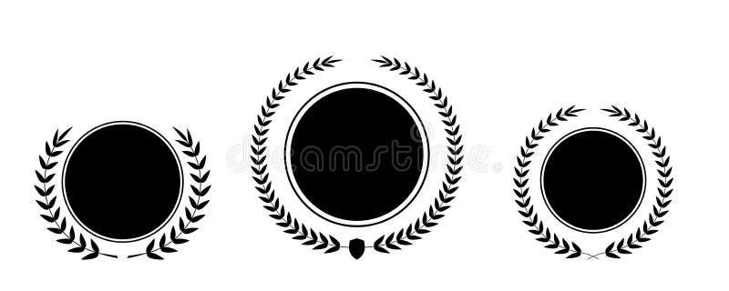 Best award Vector award laurel wreath set. Winner label, leaf symbol victory, triumph and success illustration.