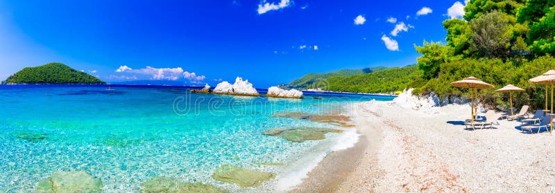 Best Beaches of Skopelos Island ,Milia Beach. Sporades Stock Image - Image of beach, bathing: 127446463