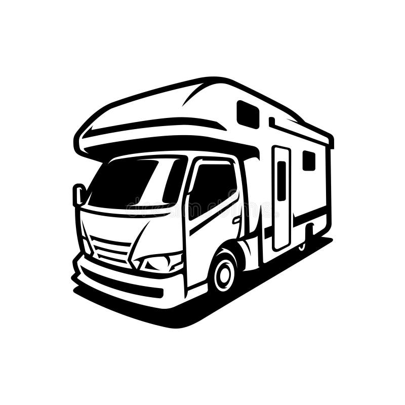 Silhouette of RV Motor Home Camper Car Illustration Vector Stock Vector ...