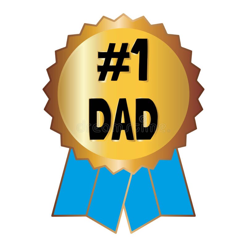 Best Dad Award Ribbon Rosette Stock Vector Illustration of message