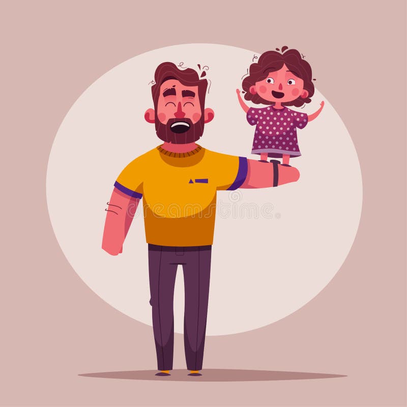 The Best Dad and Daughter. Happy Together Stock Vector - Illustration of  little, childhood: 136350483