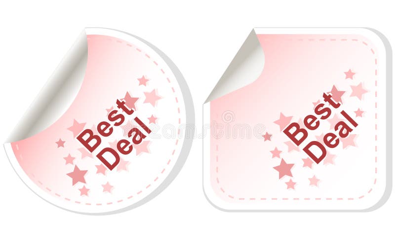 Best Deal stickers Button set card Vector