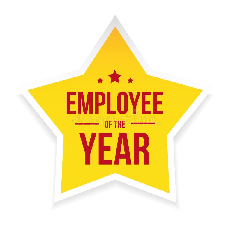 Best Employee of the Year Award Badge Stock Vector - Illustration of