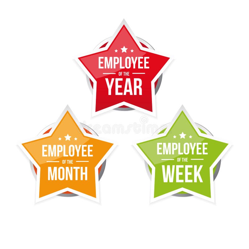 Best Employee of the Year award badge vector illustration