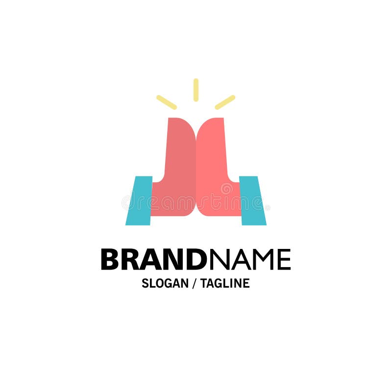 Best, Five, Friends, High Business Logo Template. Flat Color royalty free illustration