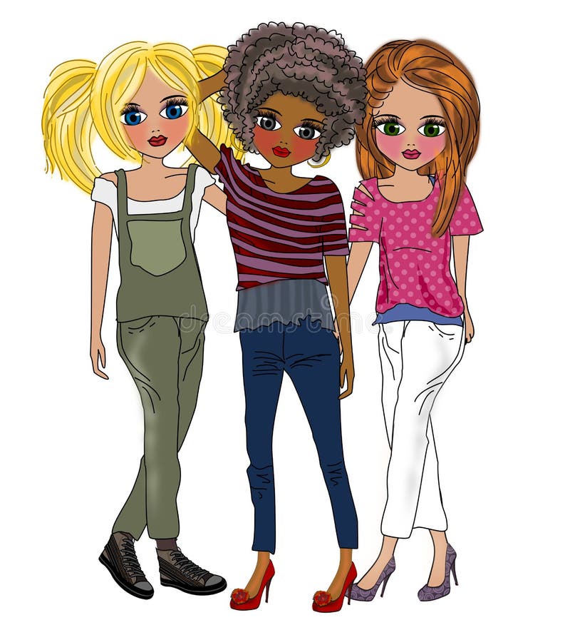 8,646 Best Friends Girls Cartoon Royalty-Free Images, Stock Photos &  Pictures