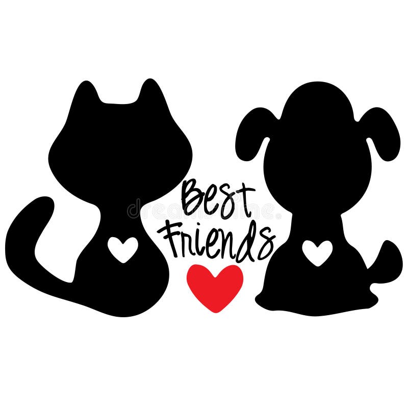 Download Best Friends Cutting Files Eps Svg Cutting Machines Silhouette Cameo Cricut Stock Vector Illustration Of Files Kitten 144192546