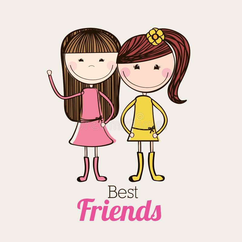 Download Best friends design stock vector. Illustration of animated ...