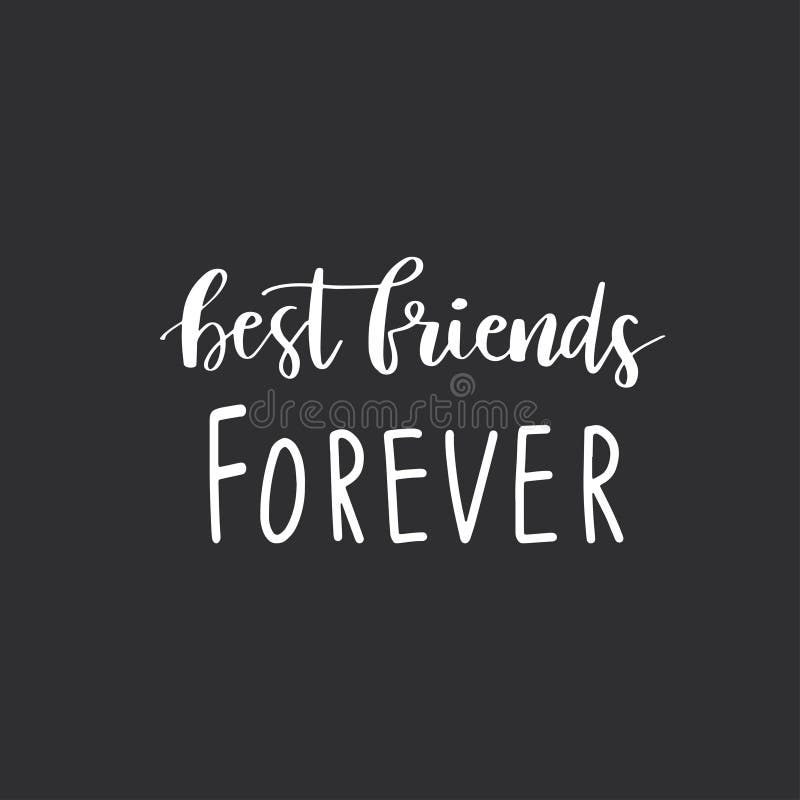 Best Friends Forever Postcard. Ink Illustration. Modern Brush ...