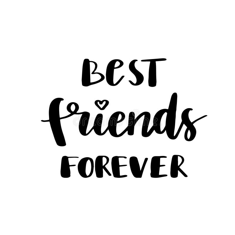 Best Friends Forever Postcard. Ink Illustration. Modern Brush ...