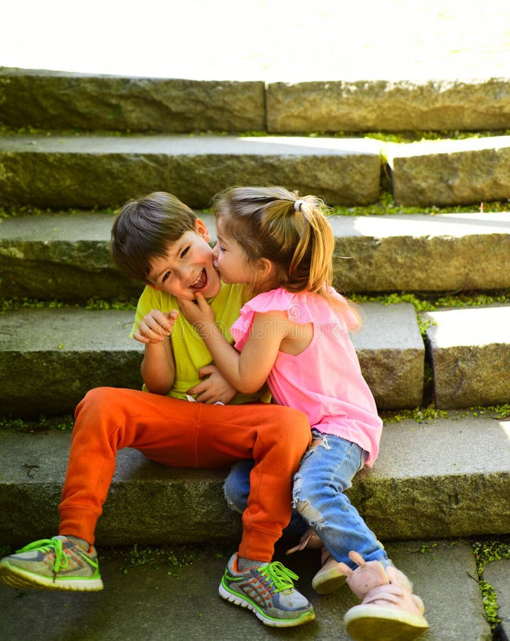 Best Friends, Friendship And Family Values. Childhood First Love. Small  Girl And Boy. Relations. Summer Holiday And Stock Image - Image of beauty,  child: 135693555