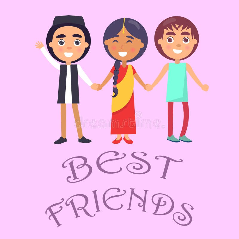 Best Friends International Holiday for Children Poster royalty free illustration Best Friends International Holiday for Children Poster royalty free illustration