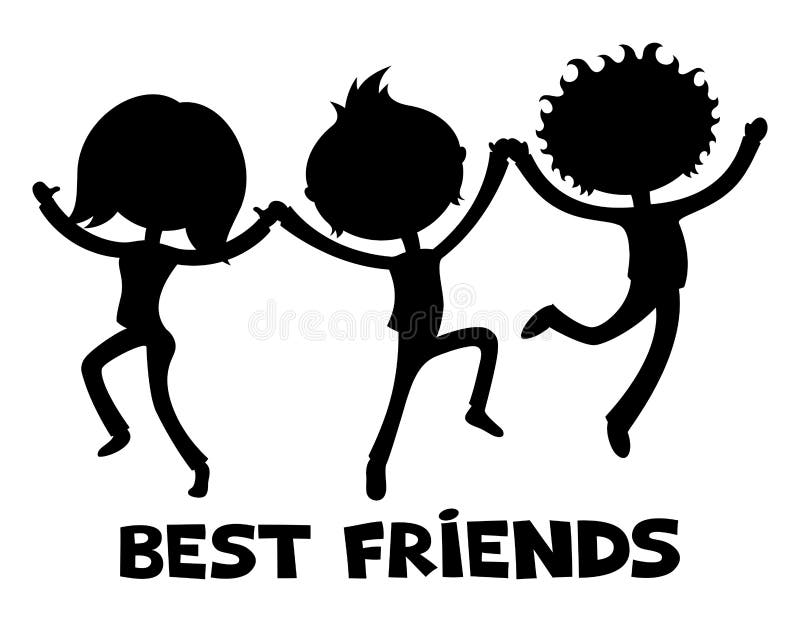 Download Best friends in a jump. stock vector. Illustration of ...
