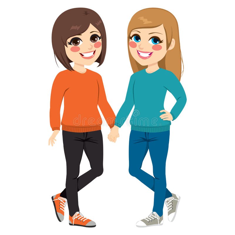 Best Friends Together stock vector. Illustration of beautiful - 84184460