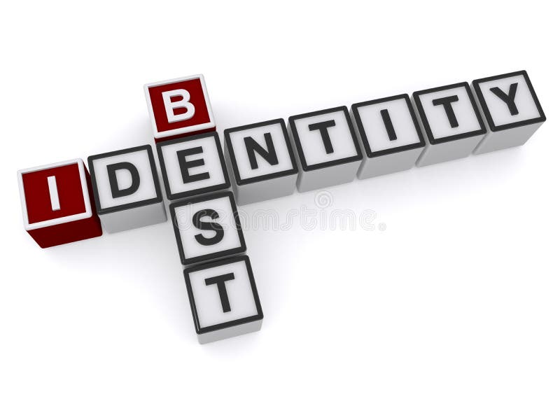 Best identity word blocks stock illustration. Illustration of document