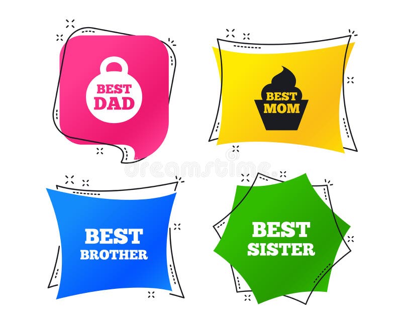 Best mom and dad, brother, sister icons. Vector royalty free illustration Best mom and dad, brother, sister icons. Vector royalty free illustration