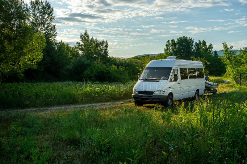 Best Parking Place a Camper Van Stock Photo Image of field, meadow