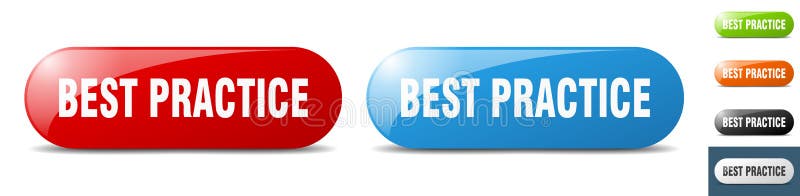 Best practice button. key. sign. push button set royalty free illustration
