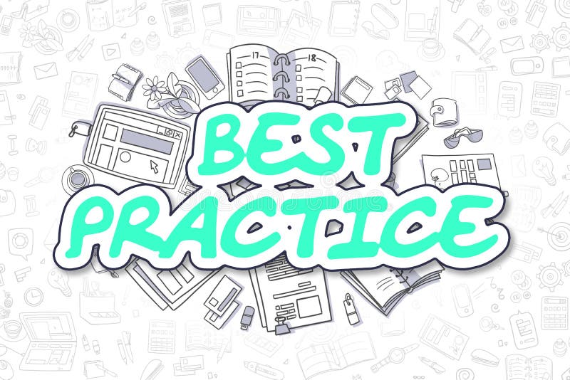 Best Practice - Doodle Green Word. Business Concept.