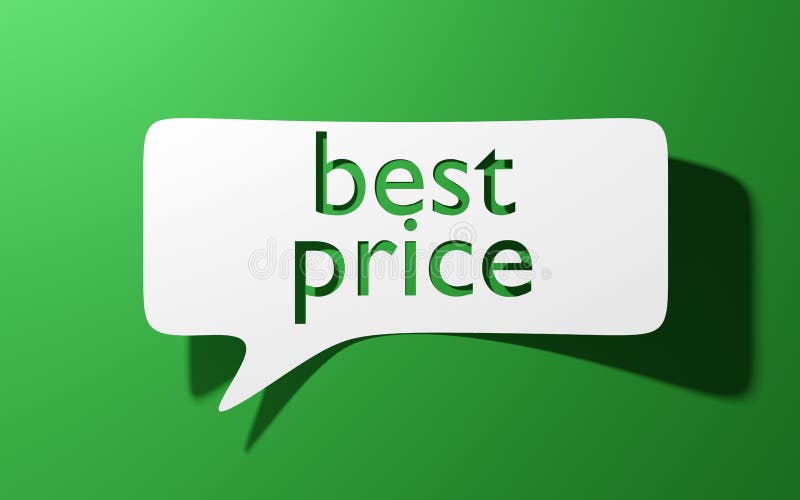 Best price, speech bubble paper cut message, 3d rendering. the concept of marketing and sales, advantageous offer, discounts vector illustration
