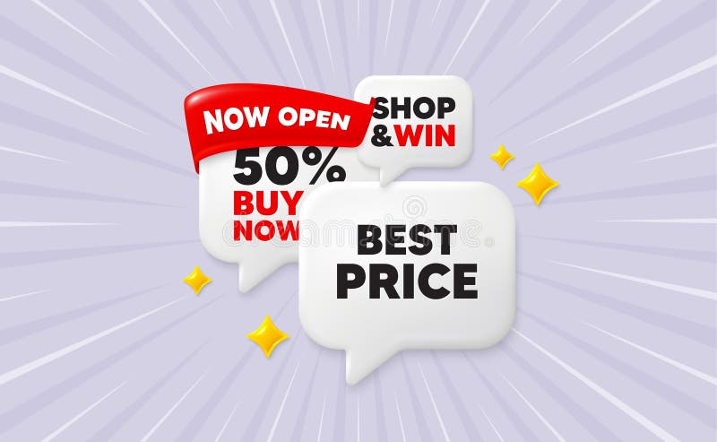 Best Price tag. Special offer sale sign. Ribbon speech bubbles. Vector stock illustration