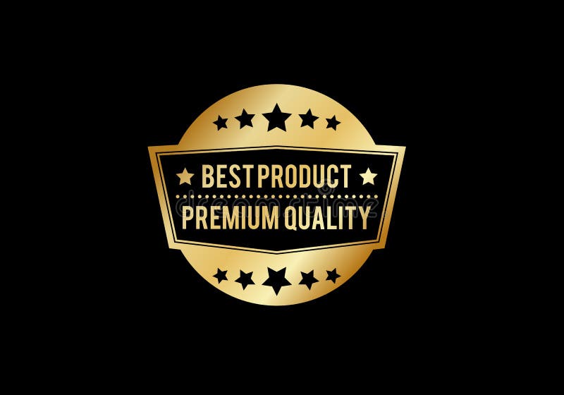 Best Product Badge Logo Design. Gold Badges on Black Background Stock  Vector - Illustration of competition, certificate: 174165081